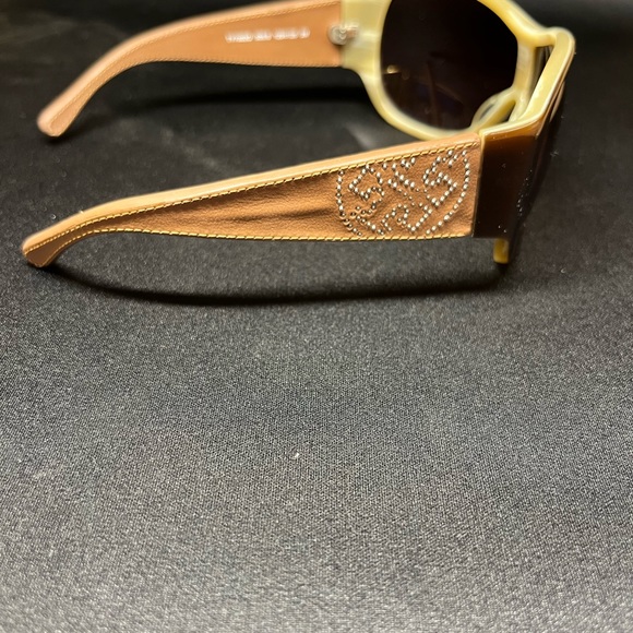 Tory Burch TY700 2Q (Tory Burch brown leather wraparound sunglasses TY7002Q) - Picture 6 of 12